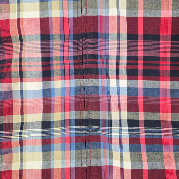 Y2K Red Blue Plaid Reversible Full Zip Collared Patriotic Spring Jacket Size XL - Picture 4 of 6